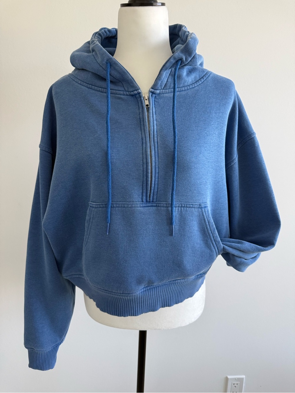 Arcadia Blue Half-Zip Hoodie Sweatshirt